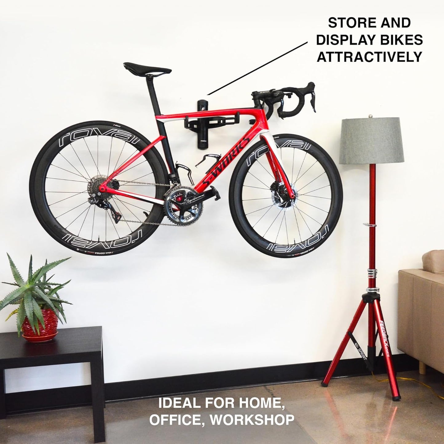 Velo Wall Rack 2D Bike Storage - Adjustable Bicycle Hanger for Garage & Apartment