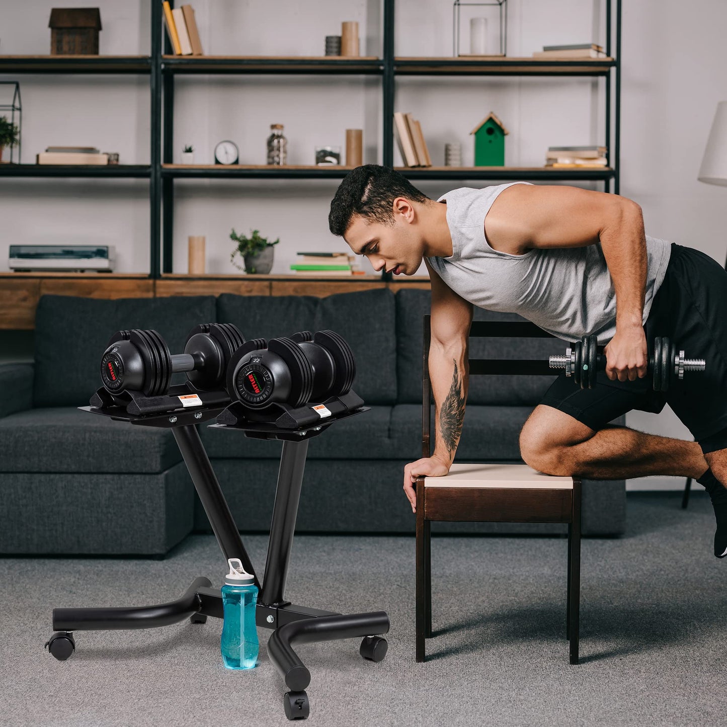 ALTLER Adjustable Dumbbell Stand Fitness Dumbbell Rack & Weight Rack for Home Gym Set