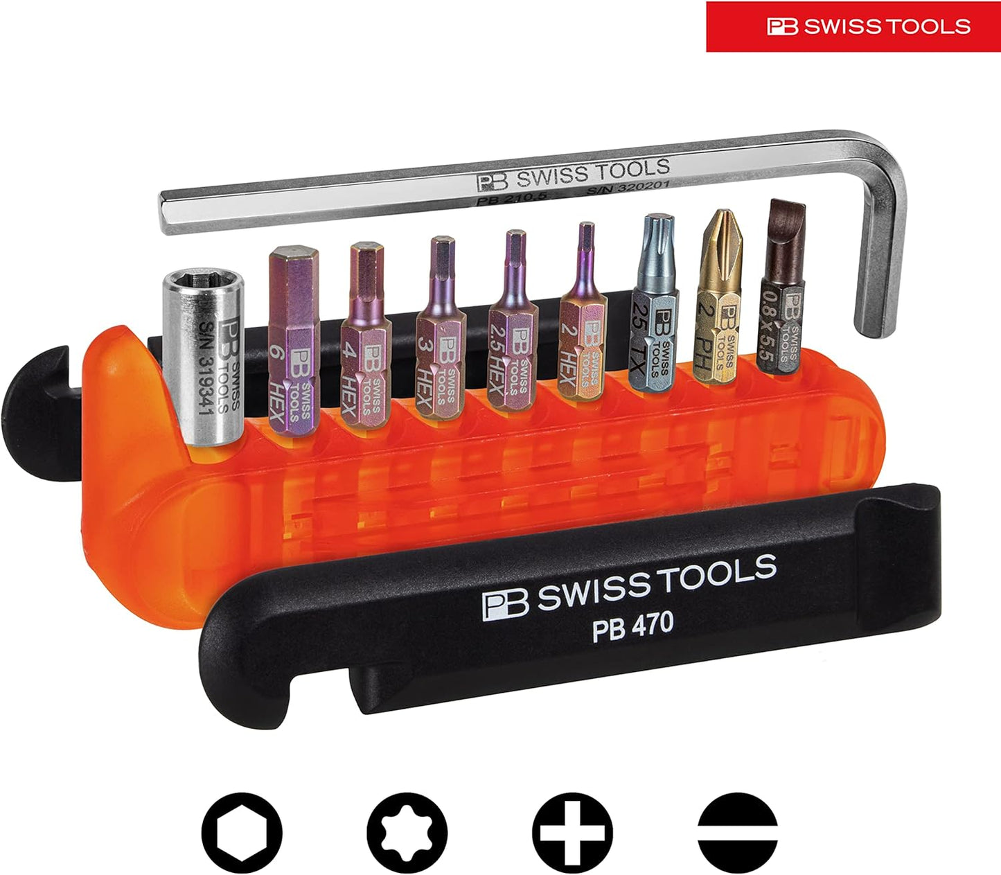 PB Swiss Tools Bike Multitool PB 470 | 100% Swiss Made | Pocket Tool with Bits, Allen Key, Steel Adapter, Tire Lever for Mountain and Road Bike, Bicycle, E-Bike (Green)