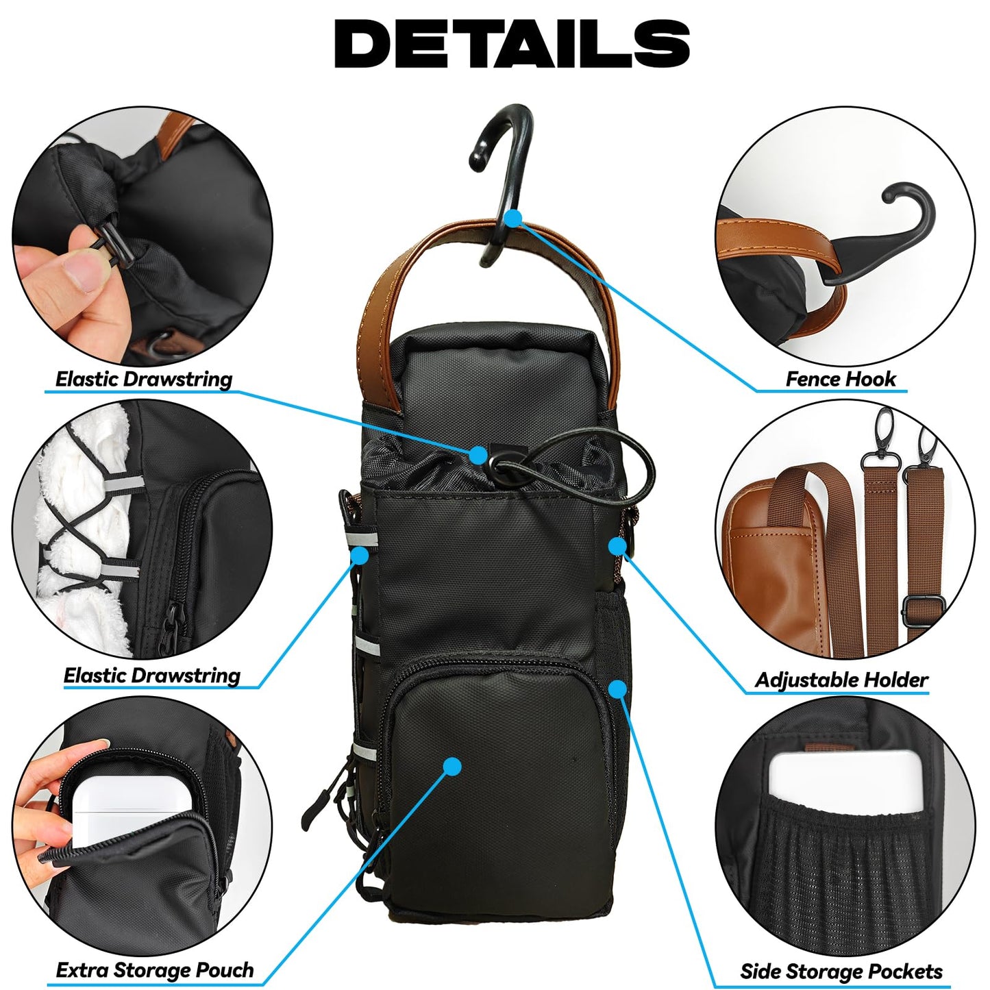 JACZZO Magnetic Gym Bag,Magnetic Water Bottle Holder for Gym,Small Gym Bag for Men and Women,Gym Gifts & Gym Accessories