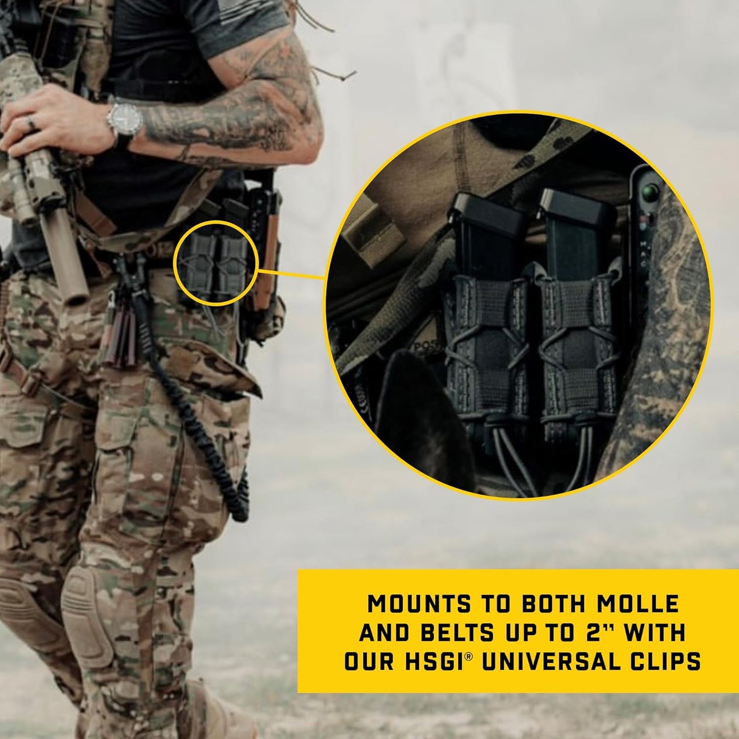 Triple Pistol Taco MOLLE Mag Pouch - Tactical Magazine Holder for Police & Military Gear