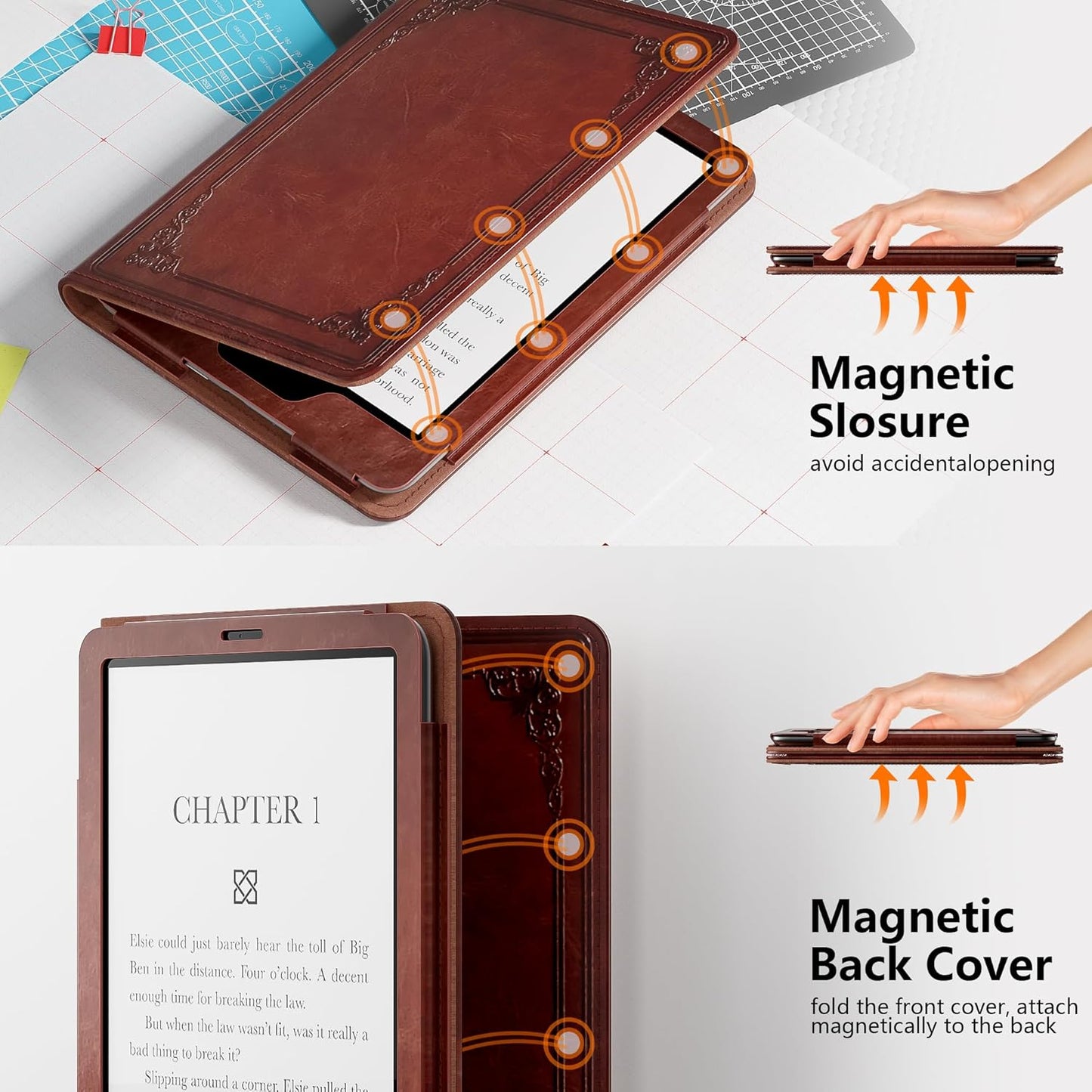 Lainergie Ebook Case with Stand and Hand Strap,Incompatible Alcatel TCL, Light Purple