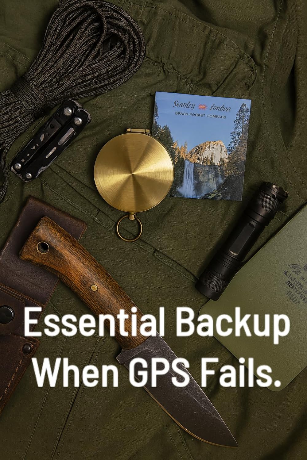 Glow in The Dark Brass Pocket Compass – Waterproof Navigation Tool for Camping, Hiking, Backpacking, Orienteering, Hunting, Survival Gear, Outdoor Safety & Adventure Gift