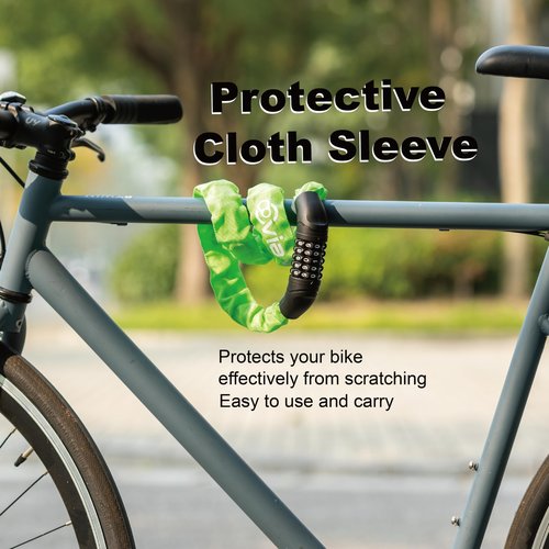 Via Velo Bike Chain Lock, 5-Digit Resettable Combination Heavy Duty Anti-Theft Bicycle Lock, 2.95 Ft Security Bike Locks for Scooter, Motorcycle, Gate, Fence, Valuables Etc