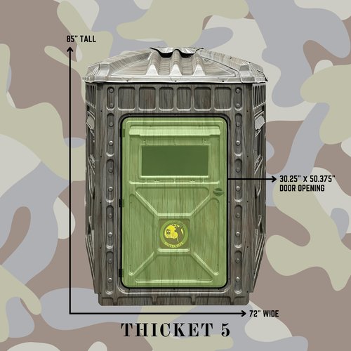 Outta Site Thicket 5-Sided Hunting Blind – 2-3 Persons Hard-Sided Ground Blind for Deer, Turkey Hunting – Oak