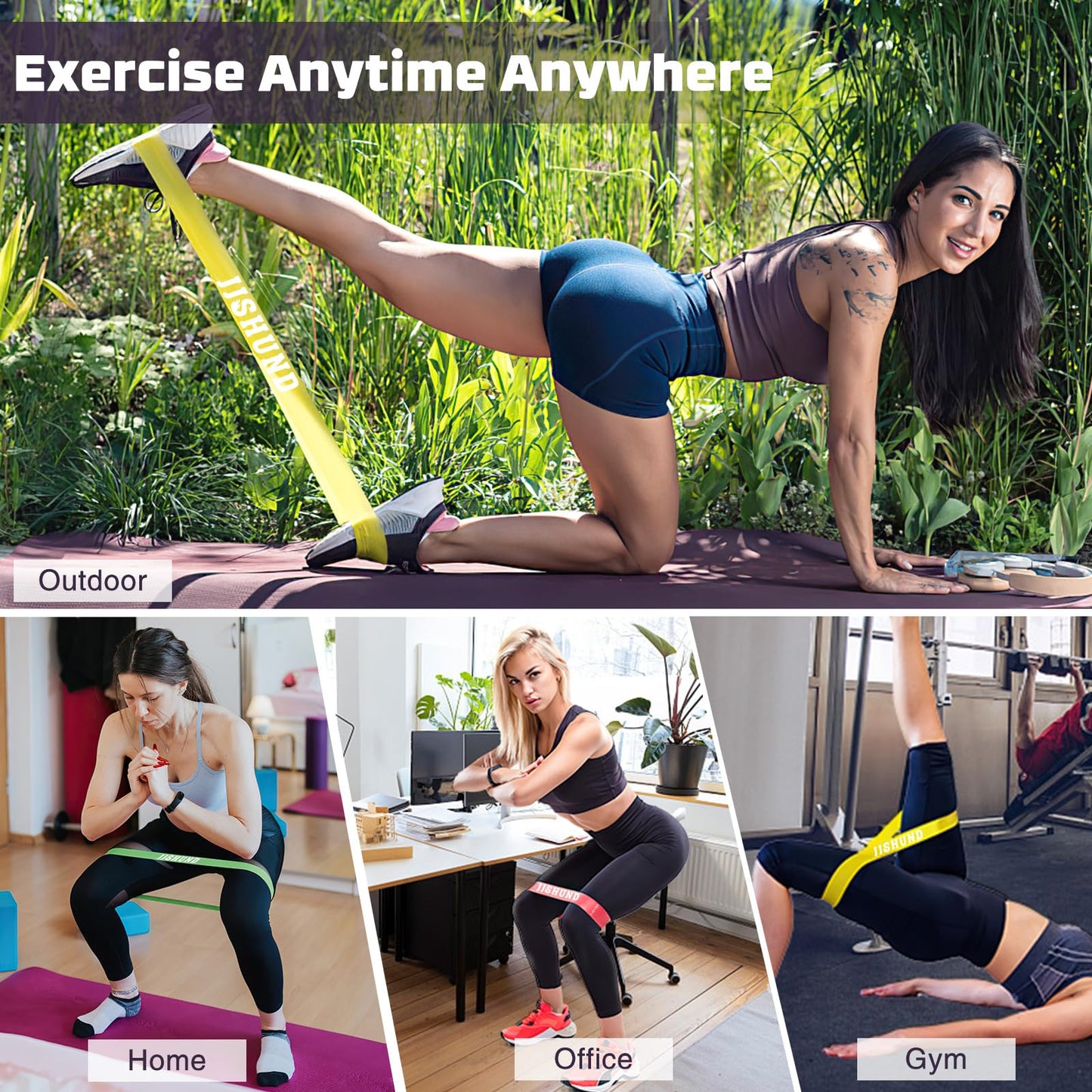 6 Pcs Resistance Bands for Working Out, Exercise Loop Bands for Women and Men, Elastic Stretch Bands Workout Bands for Yoga Pilates Fitness Home Gym Body Stretching Booty Legs Strength Training