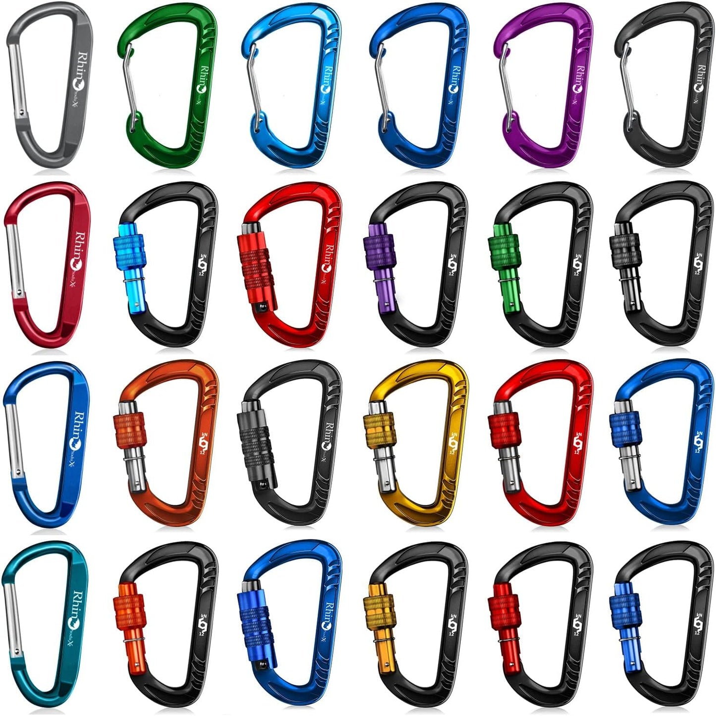 12kN (2697 lbs) Heavy Duty, Locking, Auto Locking, Wiregate Carabiner Clips, for Securing Pets, Outdoor, Camping, Hiking, Hammock, Dog Leash Harness, Keychains