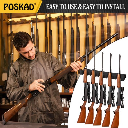 Poskad Foam Gun Rack,Rifle Rack,Gun Rest,Magnetic Barrel Rest for Gun Safe Organizer,Indoor & Outdoor Gun Racks,Gun Safe Accessories,Gifts for Hunters(2 Pack)