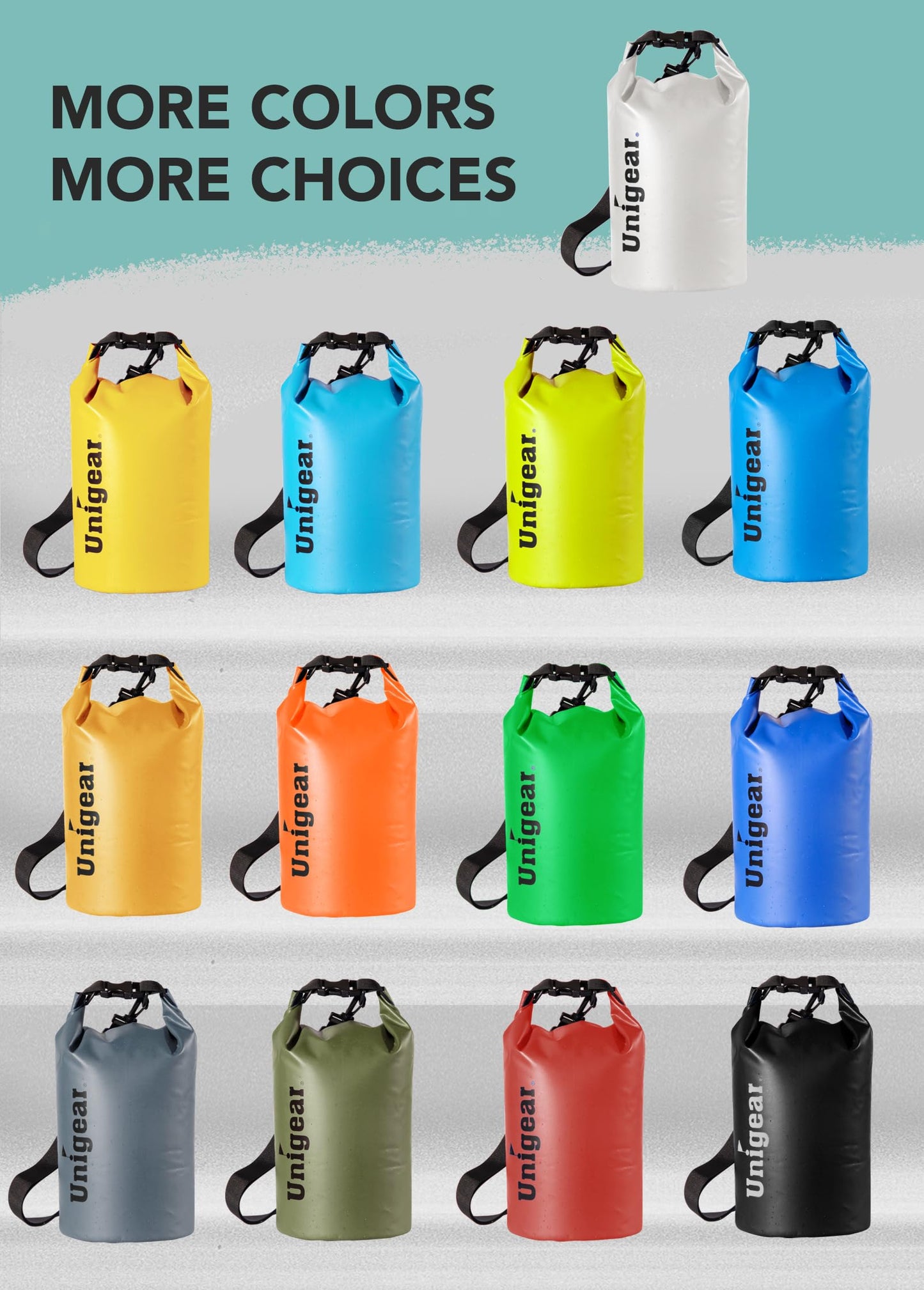 Unigear Dry Bag Waterproof, Floating and Lightweight Bags for Kayaking, Boating, Fishing, Swimming and Camping with Waterproof Phone Case