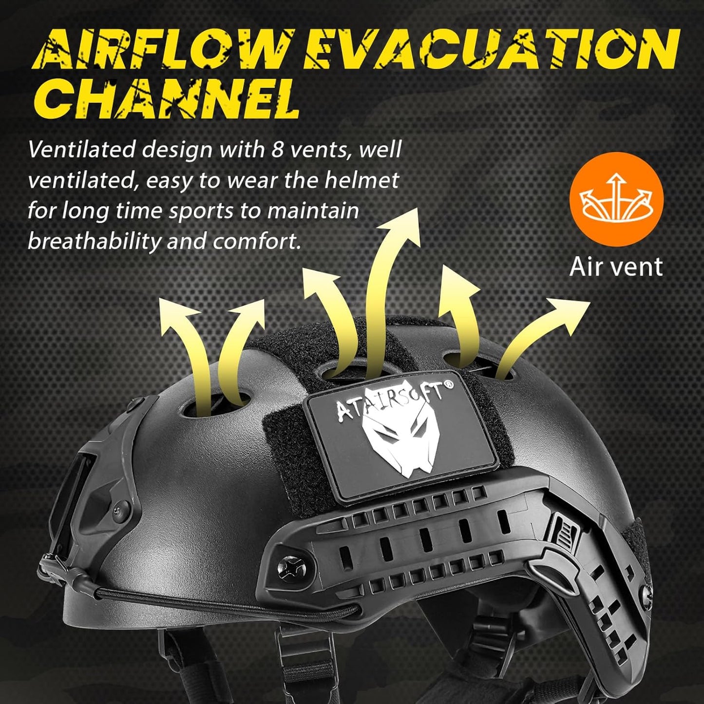 Paintball Tactical Fast Helmet - ATAIRSOFT PJ Type Airsoft Gear for Enhanced Protection