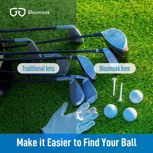 Bloomoak Sport Golf Sunglasses,Wrap Semi-Rimless/Vented Frame Prevent Fogging/Superior Visual Clarity to Find Ball