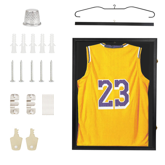 C CRYSTAL LEMON Large Jersey Display Frame Case 31.25"x23.25", – UV-Protected Shadow Box for Sports Memorabilia, Jersey Display for Basketball & Football