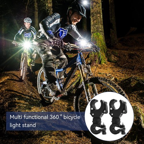 Bike Flashlight Holder, 2 pcs Bike Light Mount Holder 360 Degree Rotatable Bicycle Flashlight Bracket Cycling Flashlight Holder Torch Clip Flashlight Mount Holder Mount Bicycle Mounting Bracket