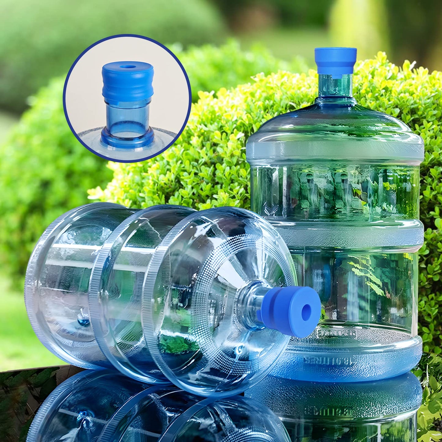 5 Gallon Water Jug Caps - 4 Pack Silicone Water Jug Cap Reusable and Anti Leak
