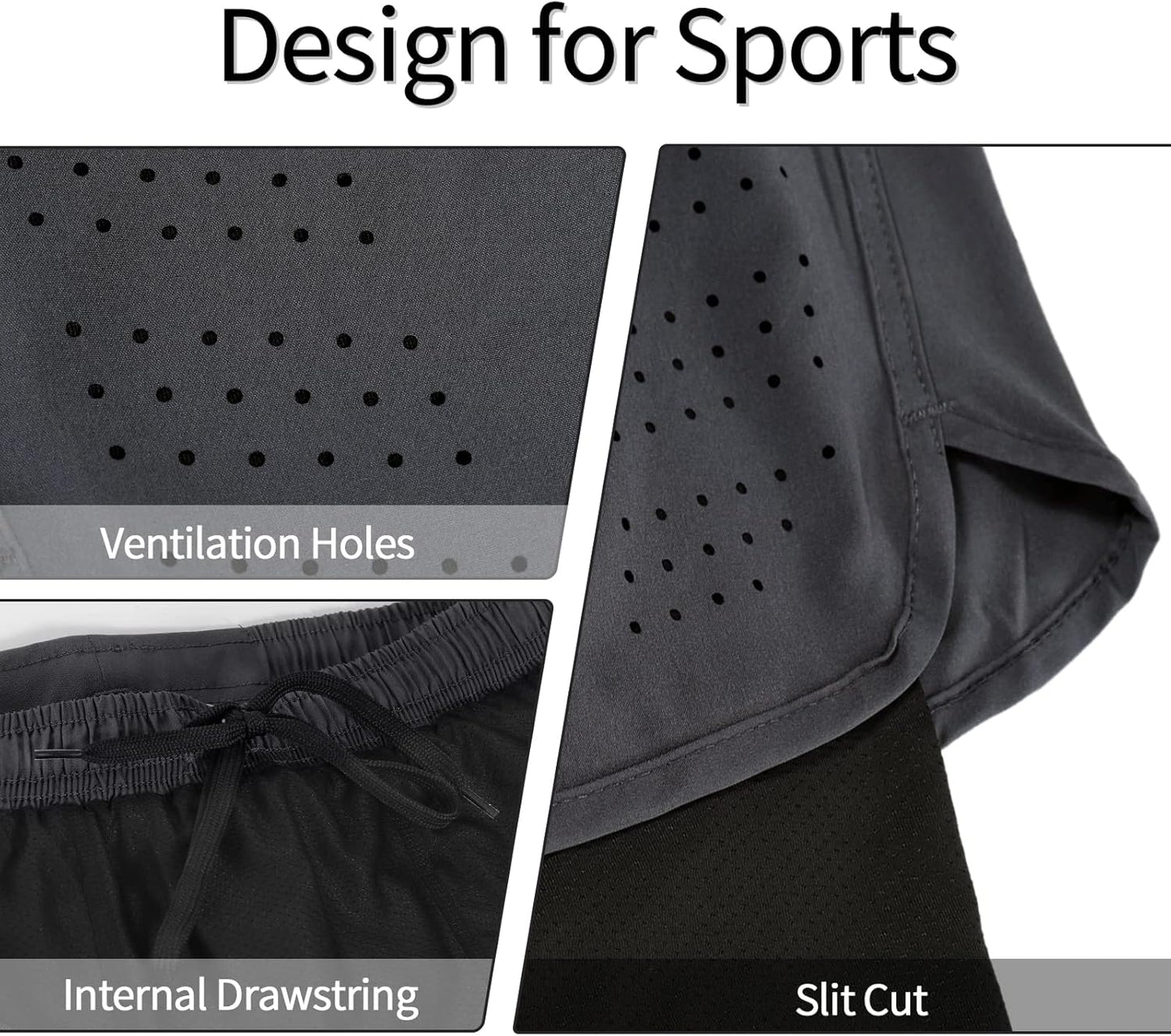 ARSUXEO Men's Active Training Running Shorts 2 in 1