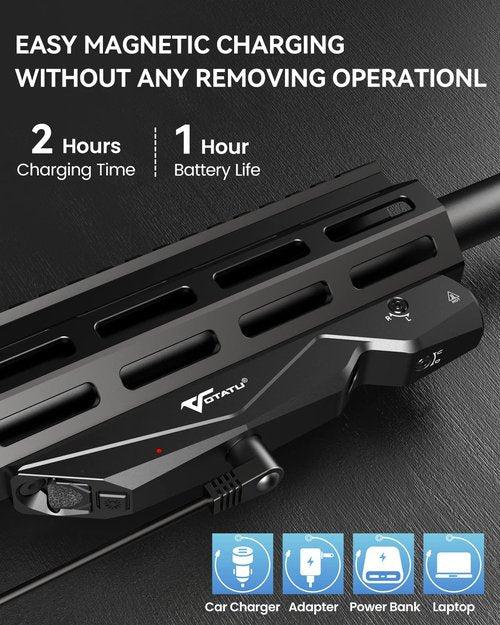 Votatu M9L-R Tactical Flashlight Laser Combo for Rifle Compatible with M-Lok Rail, 1600 Lumens LED Weapon Light and Red Laser Sight with Strobe Function, Magnetic Rechargeable