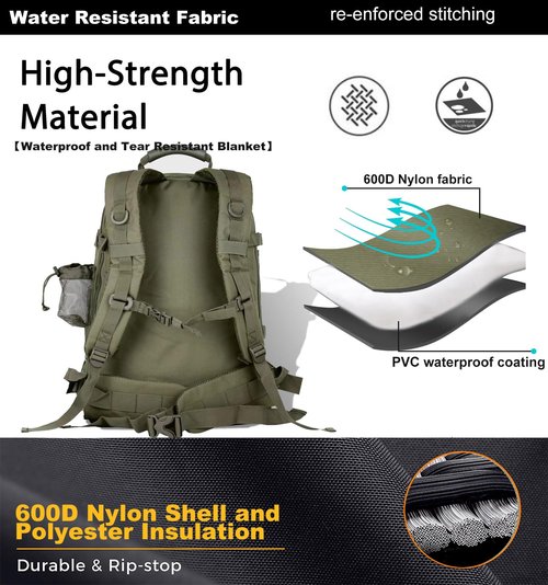 PAIWPHLI Large Military Bug Out Bag 3 Day Pack Expandable Backpack Army Daypack for Outdoor Hiking Hunting (Green)