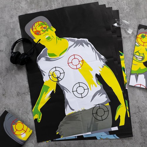 Poen 18 Pcs Zombie Paper Targets 12 x 18 Inch Paper Targets Fun Targets for Range Large Paper Silhouette Targets Zombie Targets for The Range Outdoor Practice Targets