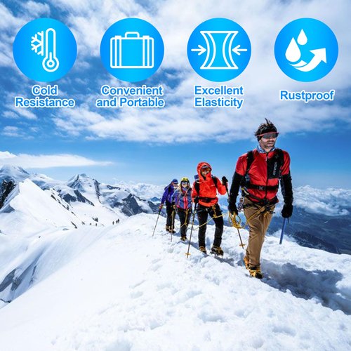 Ice Cleats Snow Traction Cleats Crampons for Shoes, Anti-Skid Overshoe 9 Studs Stainless Steel Grippers Slip-on Stretch Footwear for Walking Jogging Hiking Mountaineering Ice Snow Grips(Large)