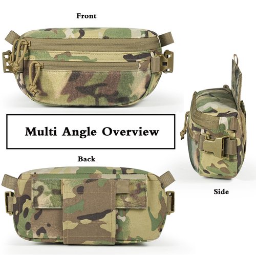 LONLOKE Tactical Hanger Pouch,Compact Abdominal Dangler Drop Fanny Pack with Hook and Loop (MC)