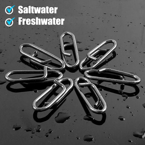 OROOTL Fishing Snaps Clips Kit, 165pcs Power Fishing Clips High Strength Fishing Snaps Fishing Power Speed Clips for Fishing Lure Quick Change Freshwater Saltwater Fishing Connector Tackle