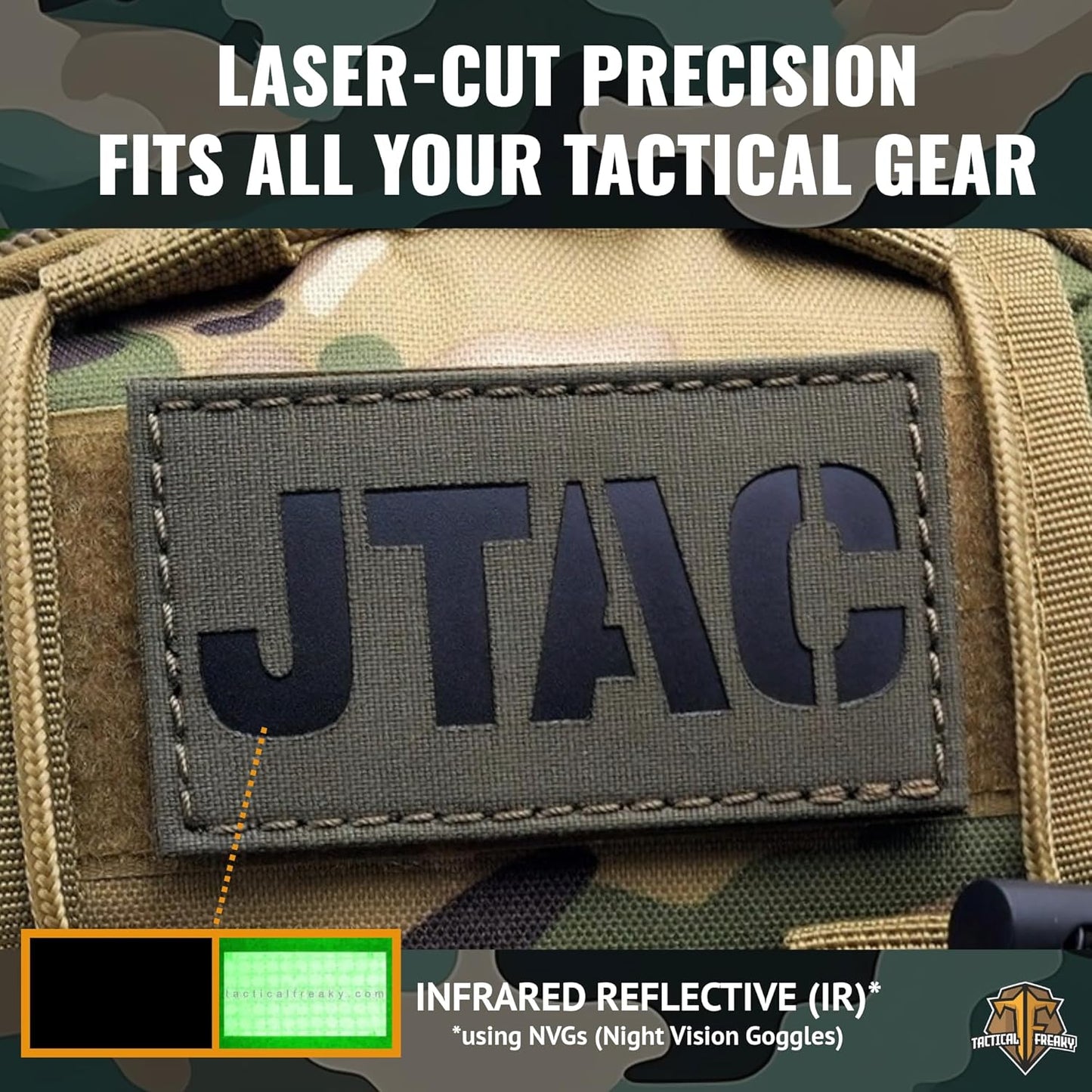 JTAC IR Patch Joint Terminal Attack Controller Air Support FAC Infrared 3.5x2 Tactical Morale Patch Hook Backing Multicam