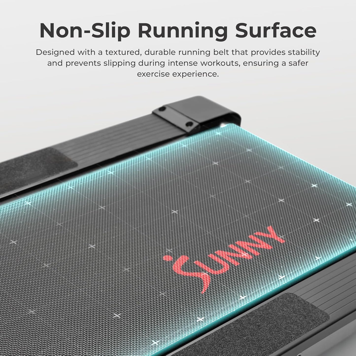 Sunny Health & Fitness Compact & Foldable Treadmill, Non-Slip Surface, Optional Dual Mode Walking/Running, Non-Electric Fixed Incline, Digital Monitor, Smart Bluetooth Connection with SunnyFit App