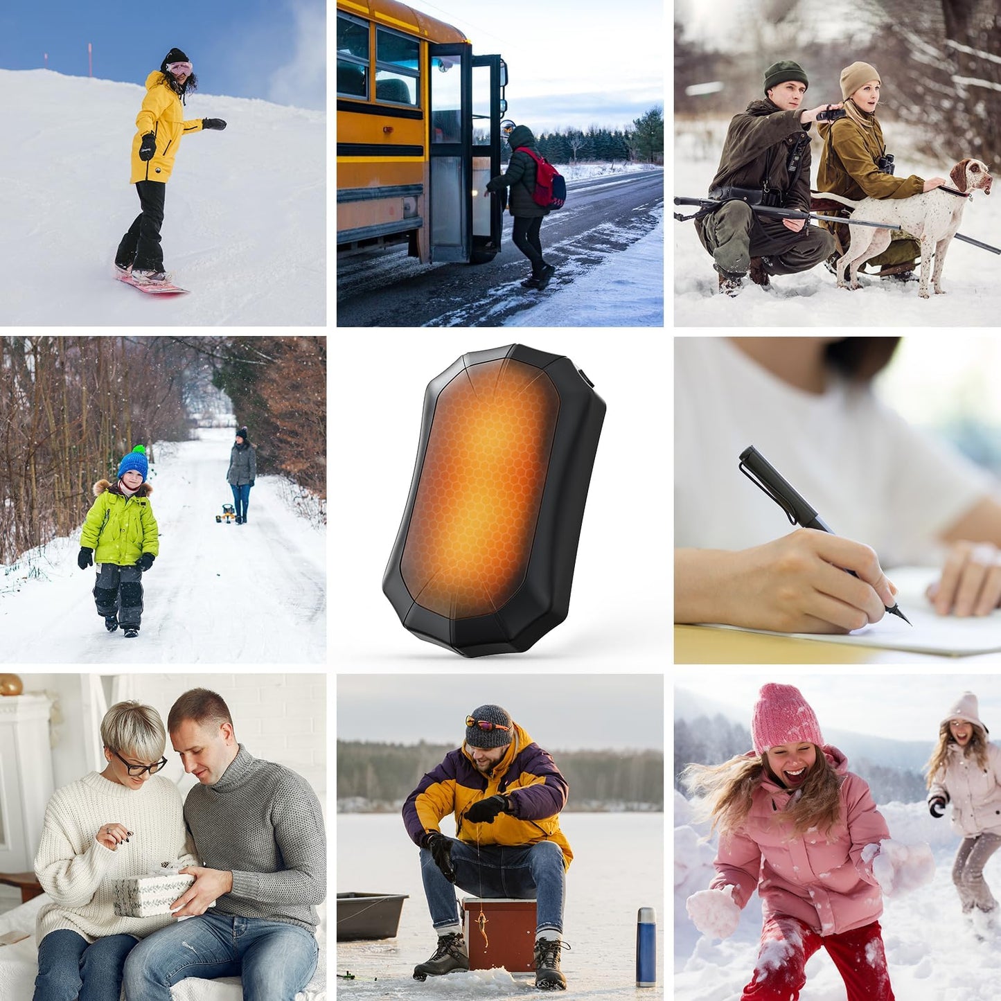 Hand Warmers Rechargeable, 6000mAh 2 Pack Electric Hand Warmer with 3 Levels 360° Heat, 15hrs Heat Portable Hot Hands Heater Gifts for Outdoors, Camping, Hiking, Skiing, Raynauds, Snow Golf, Women Men