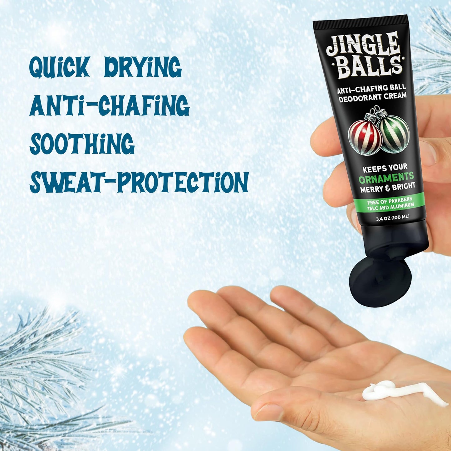 Pelto Jingle Anti-Chafing Cream Ball Deodorant for Men. 2025 Stocking Stuffers for Men Christmas Gifts For Husband Boyfriend, Unique Gifts for Him. White Elephant Gift Dad Boyfriend Secret Santa