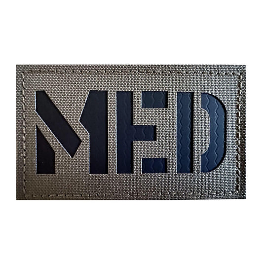 JUJUPUPS 2x3.5 Infrared IR MED Medic EMS EMT Patch Tactical Vest Patch Hook-Fastener Backing(Ranger Green)