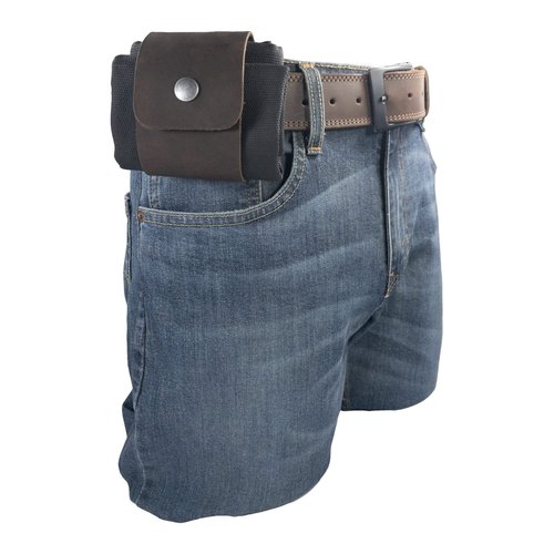 Hide & Drink, Foraging Pouch (Collapsible) for Hiking, Treasures & Seashells Bag, Easy Looping Around Belts, Grocery Storage, Waxed Canvas, Handmade, Charcoal Black/Bourbon Brown