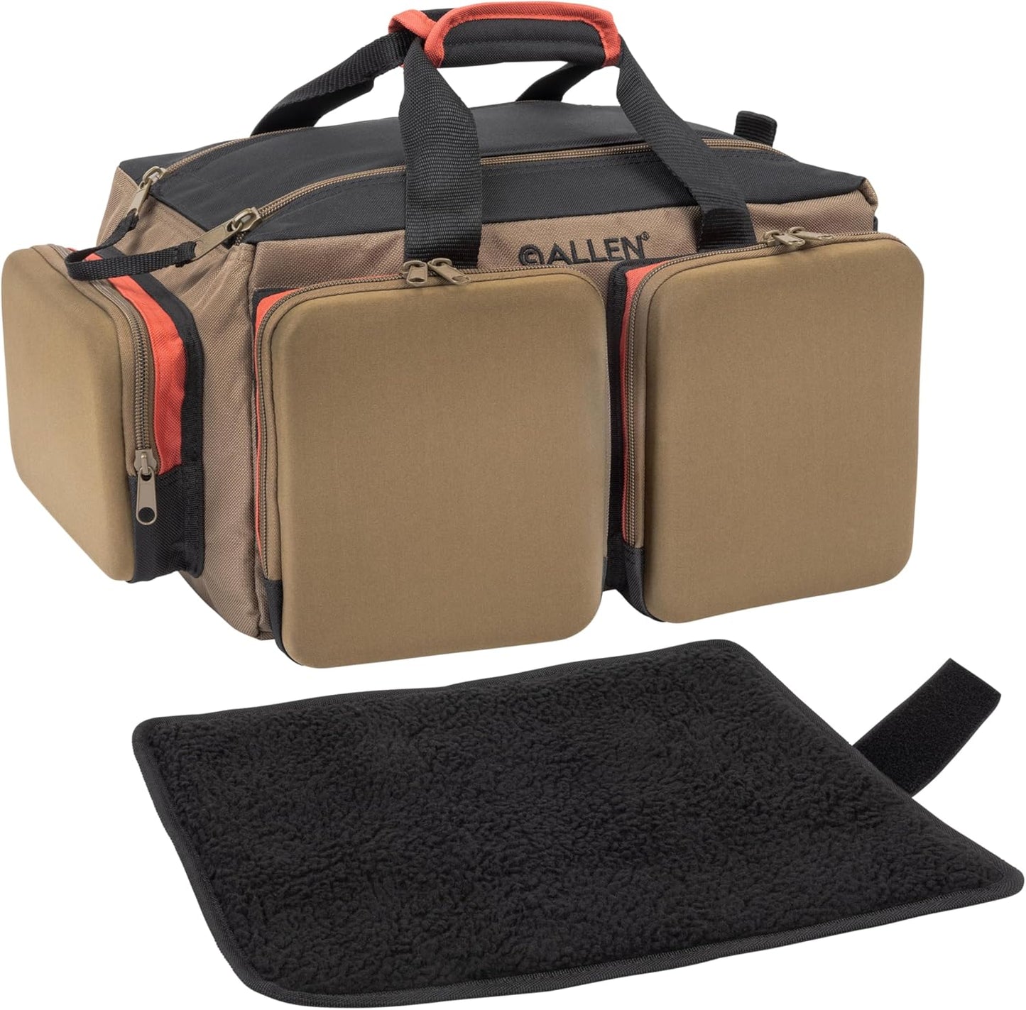 Allen Company Eliminator Range Master Range Bag with Pistol Rug, Coffee/Black, 1408 CU in / 23 L (8305)