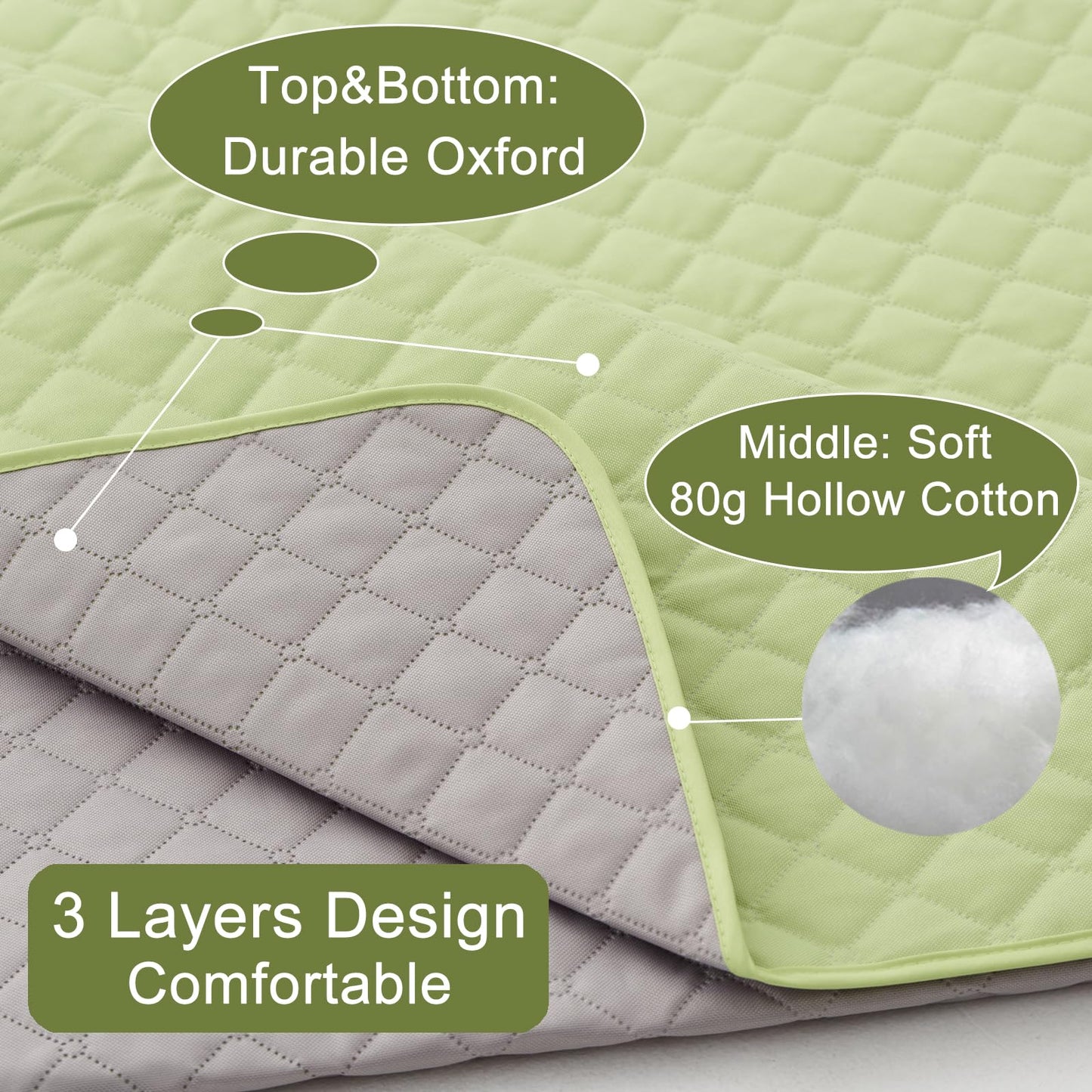 NKTDWO Double Sided Picnic Blanket with Storage Bag, 60'' x 80'' Waterproof Outdoor Blanket with Strap, Foldable Park Blanket for Picnic Camping Travel Beach, Machine Washable (Green)