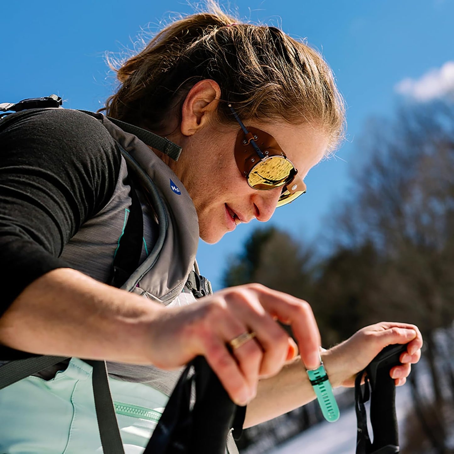 Julbo Cham Glacier Sunglasses for Men & Women w/Removable Leather Side Shields for Hiking, Skiing, Snow - 100% UV Protection