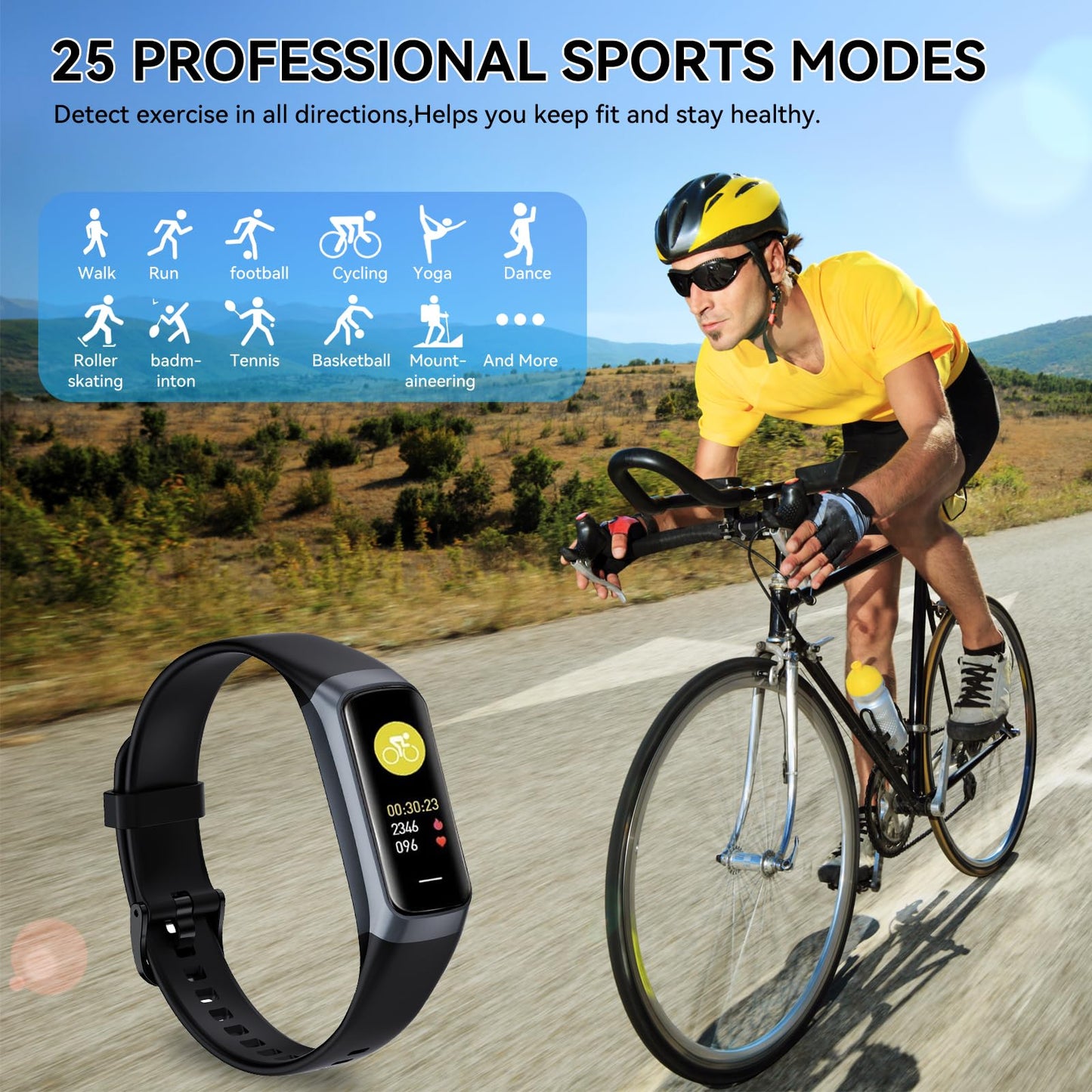 APPBYER Fitness Tracker,Step Tracker,Activity Trackers with 24/7 Heart Rate,Blood Oxygen Blood Pressure Sleep Monitor,5 ATM Waterproof,Step Calorie Counter Pedometer Health Smart Watch for Women Men