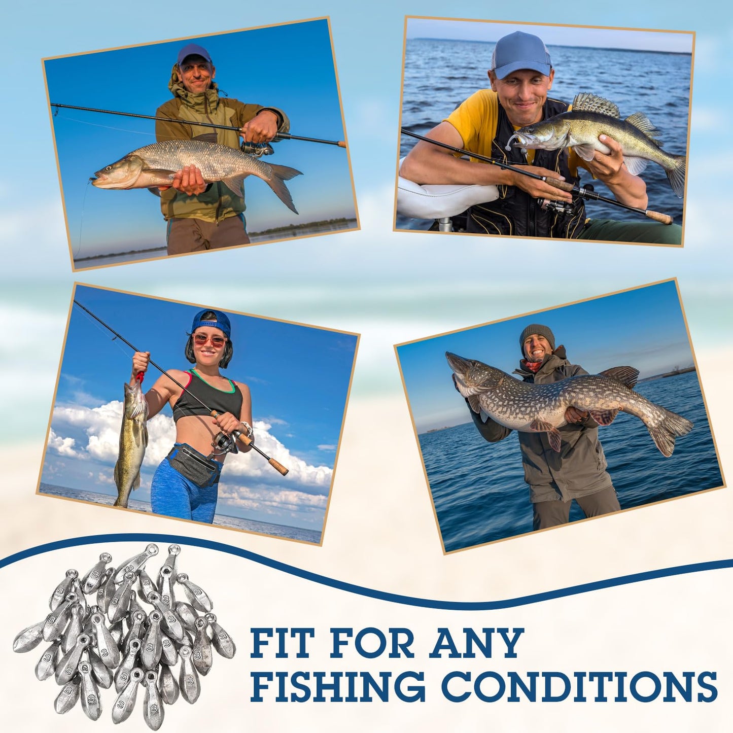 Glimin 36 Pcs Bank Sinkers Fishing Weights Sinkers Weights for Surf Ocean Saltwater Freshwater Surf Bass Catfishing Fishing Casting Gear Tackle(3 oz)