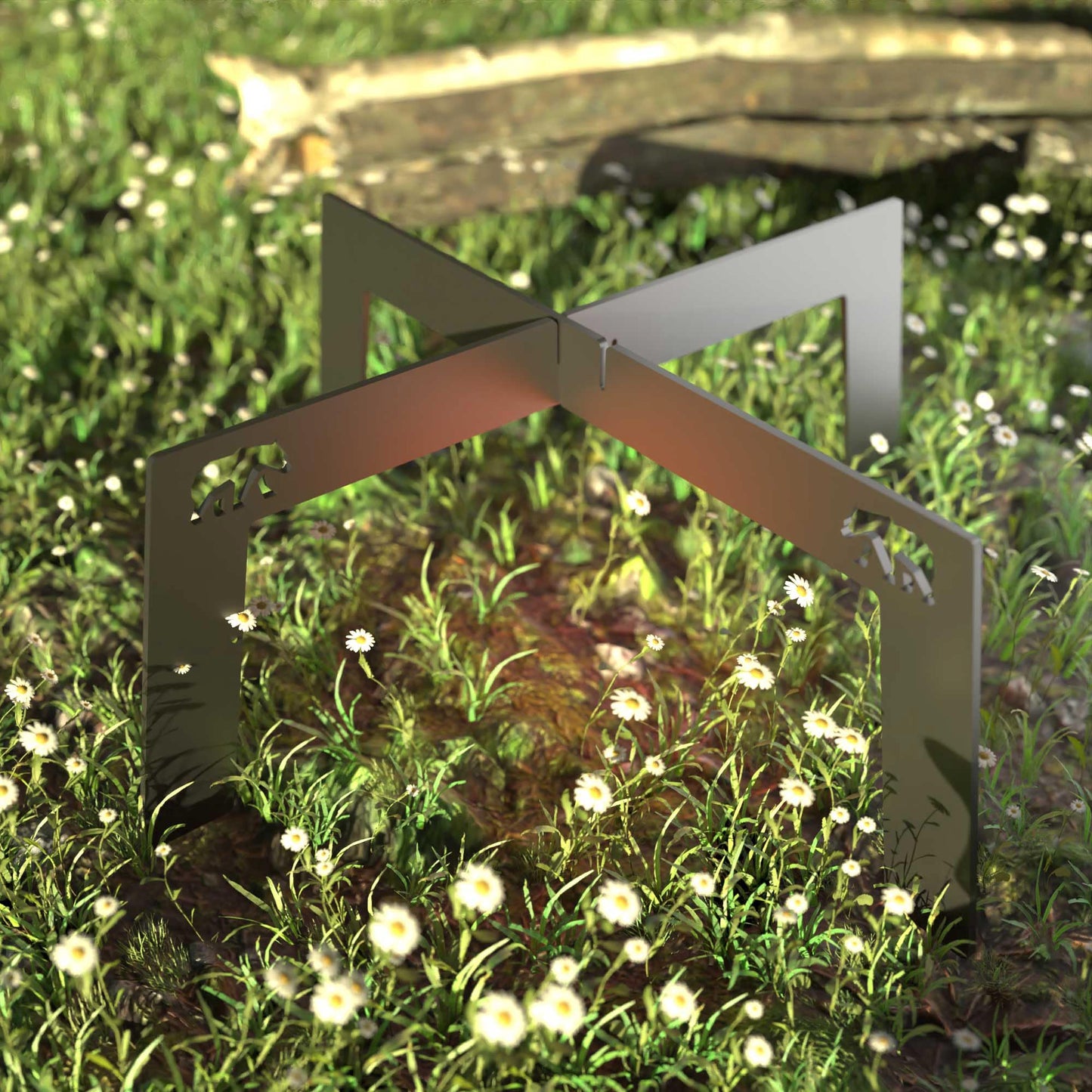 4 foot fire grill 2 Pcs | grill stand for Camping Travel Outdoor (Large)