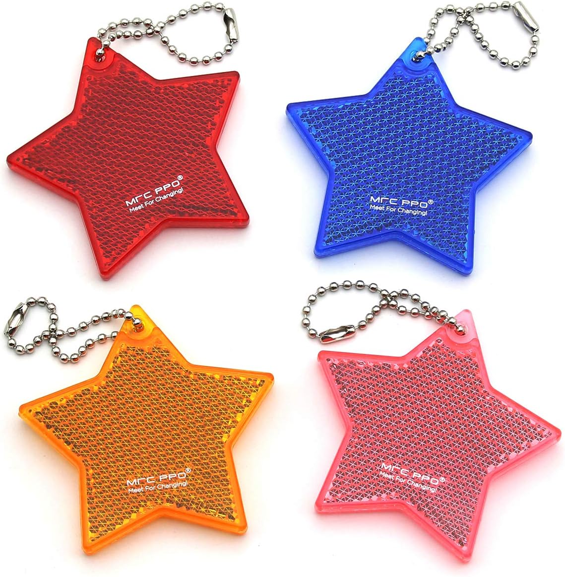 4Pcs Safety Reflector - Stylish Reflective Gear for Jackets, Bags, Purses, Backpacks, Strollers and Wheelchairs