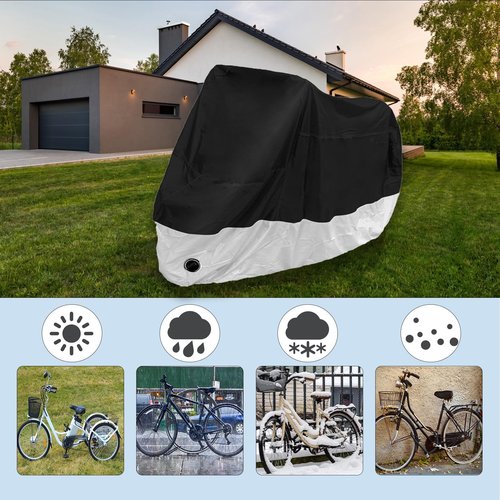LATOLINON Adult Tricycle Cover, Trike Bicycle Cover Outdoor Storage Waterproof, Dust Wind Proof, Bike Covers for 2 or 3 Bicycles