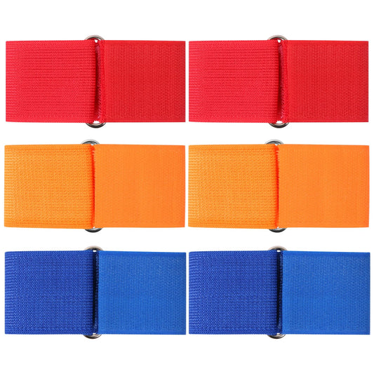 Aunifun 6 Pack 3 Legged Race Bands Three Legged Race Games Elastic Tie Rope Durable Firm Bands for Outdoor Activities Teamwork Training