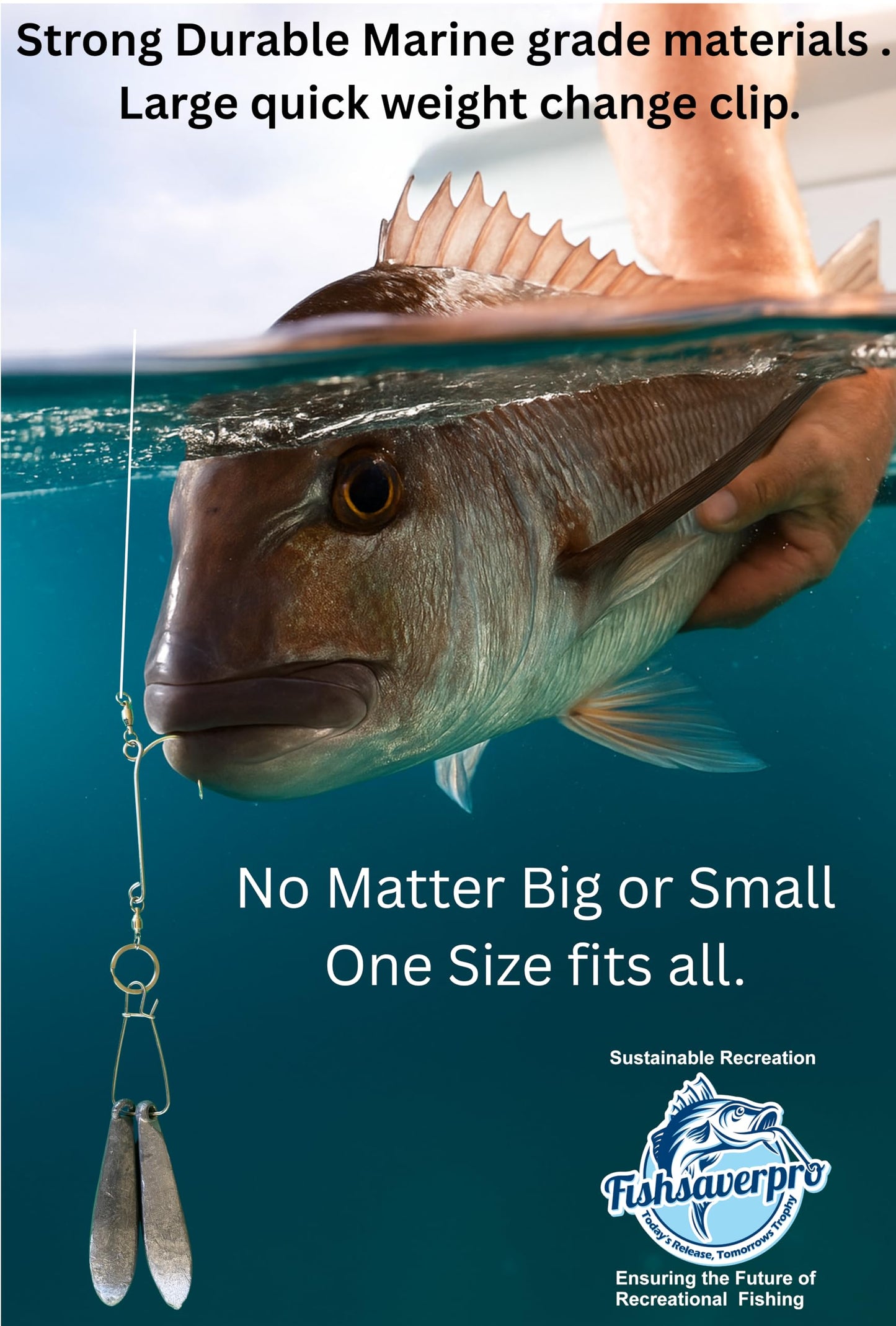 Fishsaverpro Fish Descending Return Device - 2 Pack- Compact & Reliable Release Device Built for Long Life. No Mechanical Release to Fail. Great for red Snapper. Unlike Venting Tools NOAA Preferred.