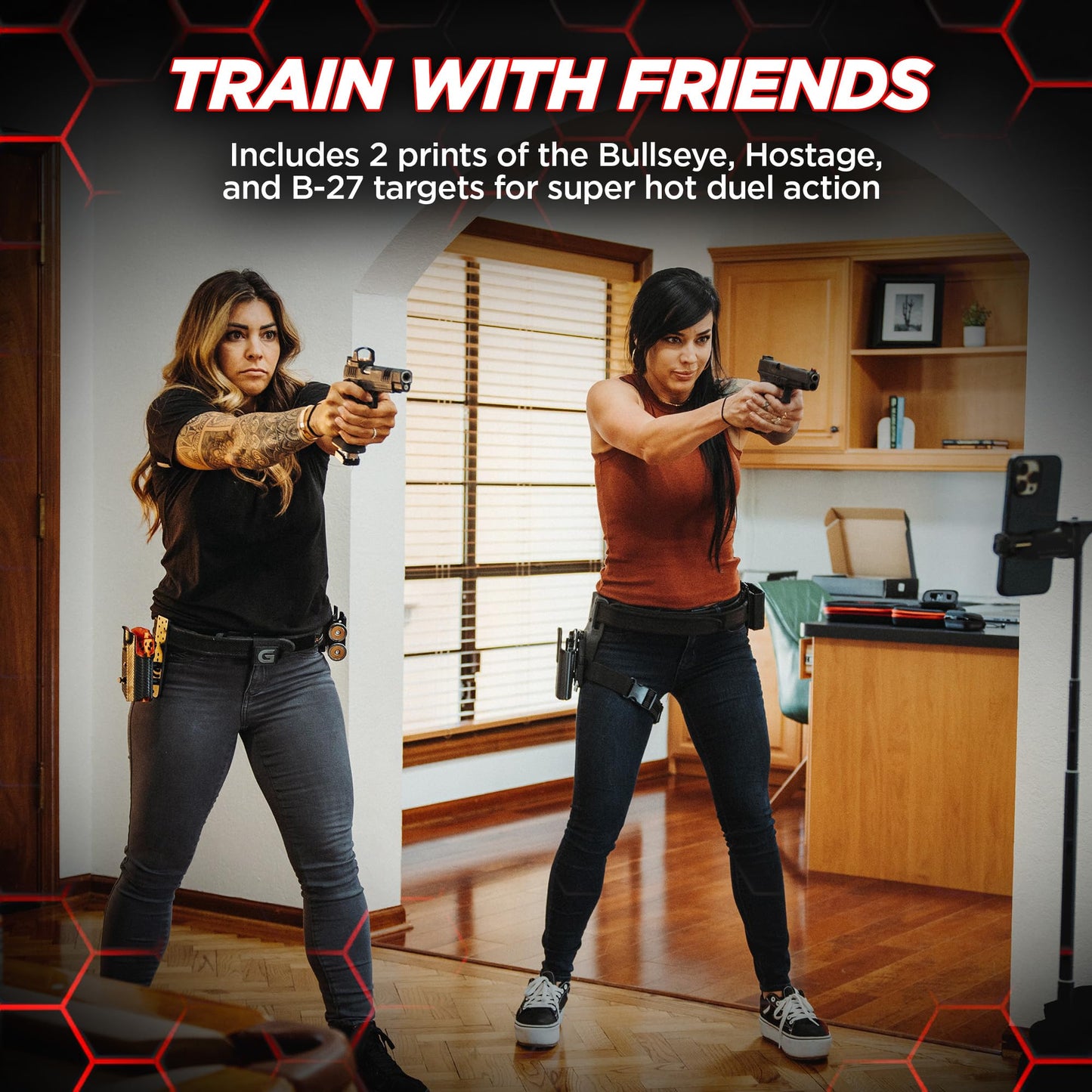 Mantis Laser Academy Smart Targets | 15 Dry Fire Laser Targets for Practice & Training | Automatic Detection & Scoring with App