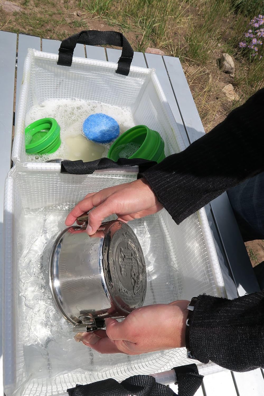 AceCamp Multifunctional Collapsible Water Basin, Folding Tub, Portable Bin, Lightweight Foldable Sink with Handles for Camping, Dish Washing, Laundry, Fishing, Hiking, Outdoors