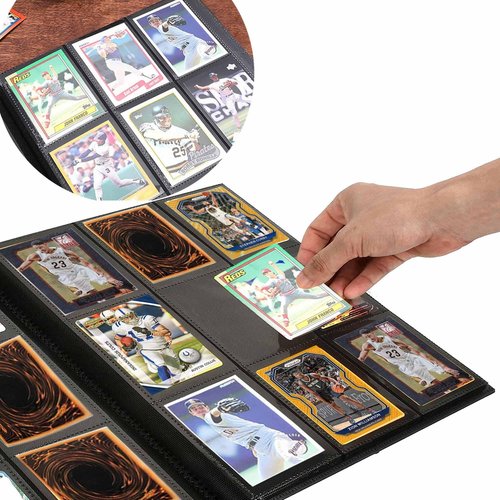 CTPOKO Trading Card Binder, 9-Pocket Sports Card Album Holder for TCG, MTG, Yugioh, Football, Basketball, Hockey and Baseball Cards - 30 Pages, 540 Card Capacity - Black