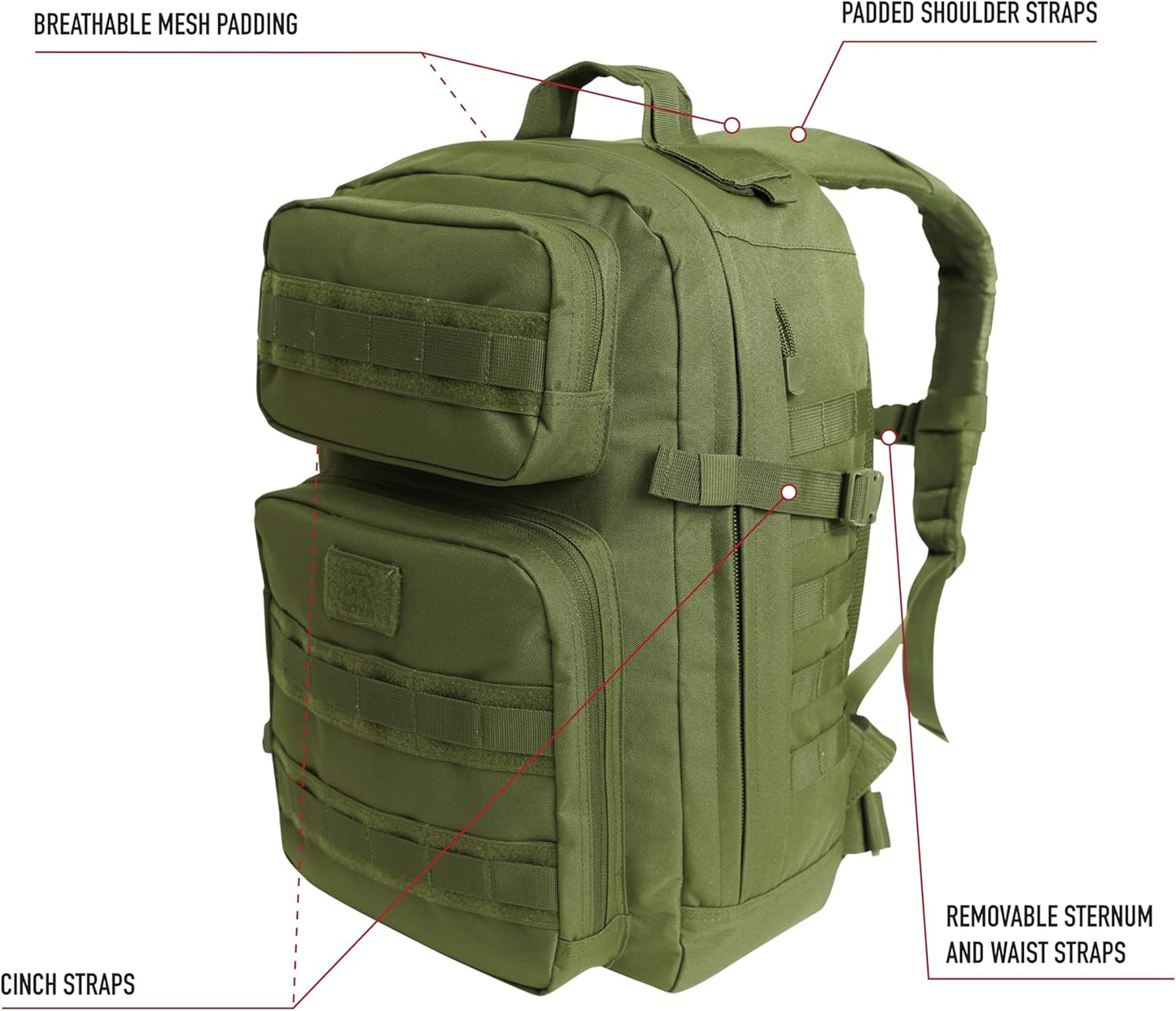 Rothco Fast Mover Tactical Backpack - Outdoor Hiking Pack for EDC Essential Gear (Coyote Brown)