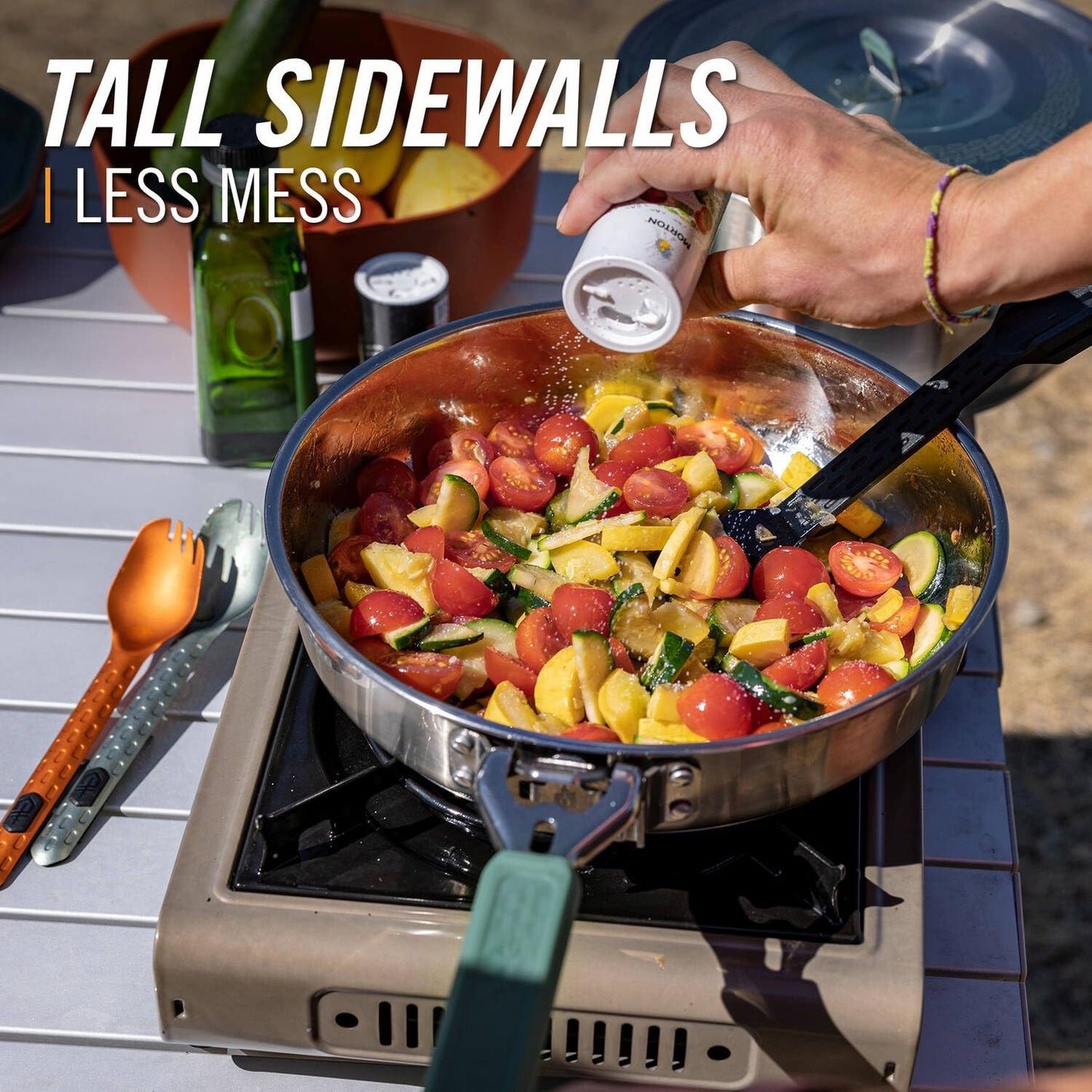 Gerber Gear ComplEAT Saute Pan - Portable Outdoor Saute Pan with Stainless Steel Construction - Premium Camp Cookware - Features Detachable Handle