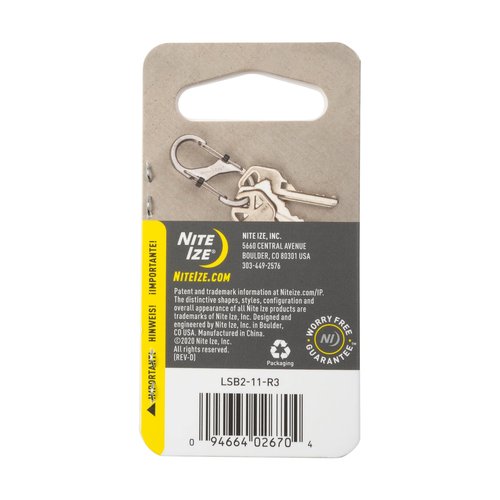 Nite Ize S-Biner SlideLock Stainless Steel - Secure Key Holder Carabiner with SlideLocks - Key & Keychain Organizer - Lockable Carabiner for Daily Use - 10lb Weight Rating - Size 2, Stainless (5 Pack)