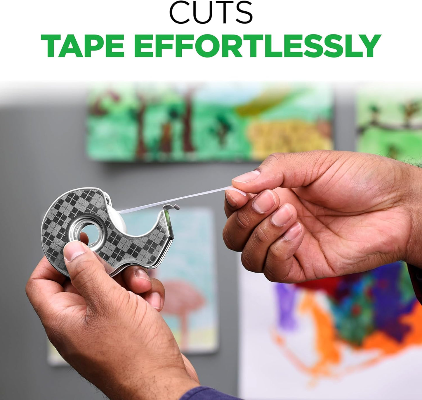 Scotch Magic Tape Stainless Steel Refillable Dispenser with Plant-Based Adhesive Refill Pack, Includes 2 Rolls of Invisible Tape, 3/4 in x 550 in