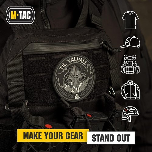 M-Tac Morale Patches Nordic Invasion - PVC 3D Military Tactical Patch Viking - Til Valhall (Gray (Til Valhall))
