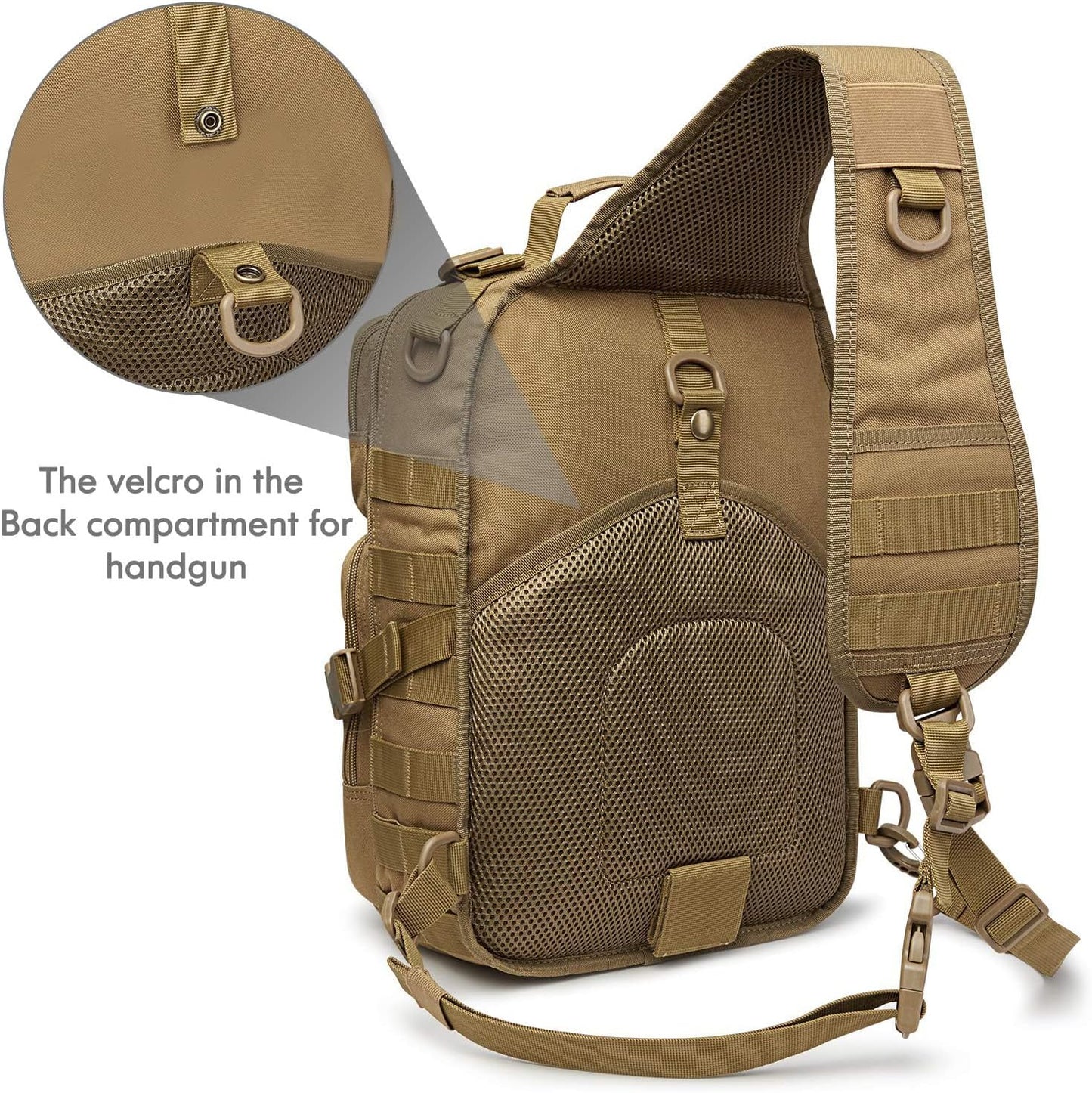 G4Free Tactical Sling Backpack Big Molle EDC Assault Range Bag Pack Military Style for Concealed Carry